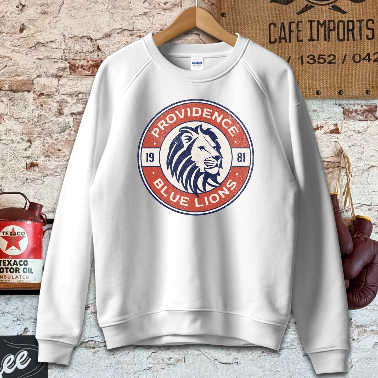 Sweatshirt / S / White Providence Blue Lions Sports Team Shirt