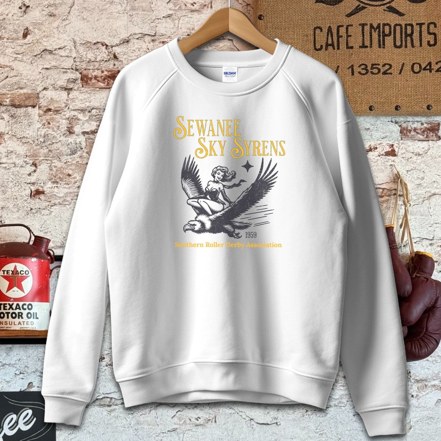 Sweatshirt / White / S Sewanee Sky Syrens Roller Derby Shirt