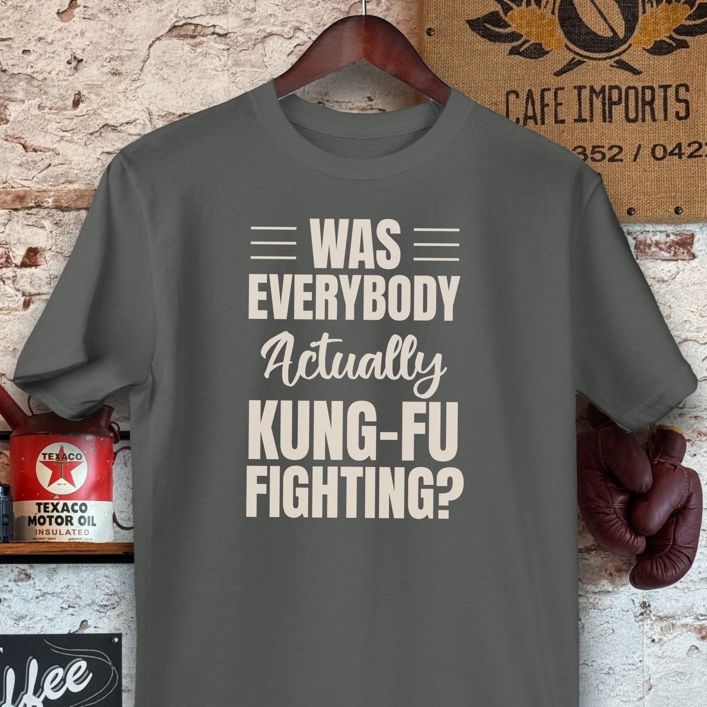 T-shirt / Charcoal / S Was Everybody Actually Kung-Fu Fighting Shirts