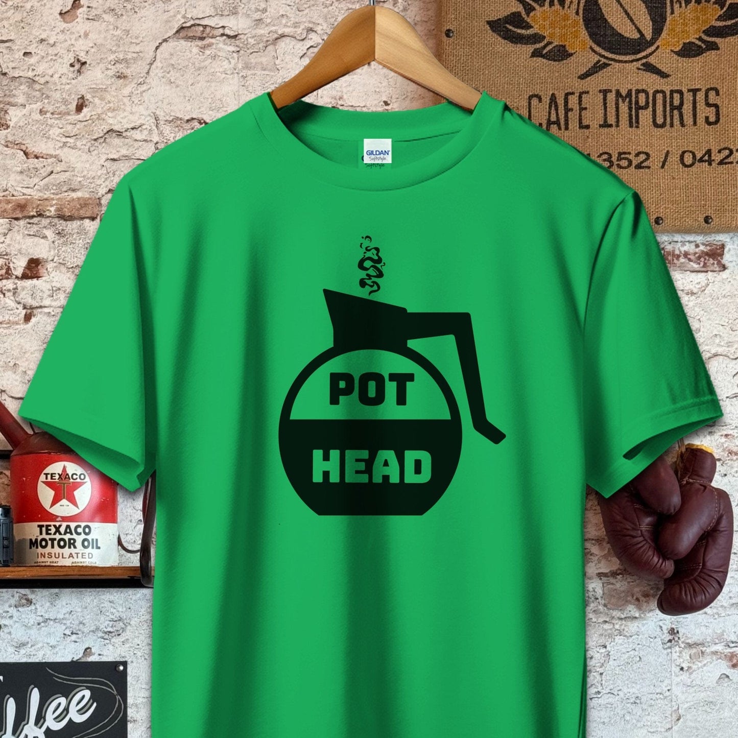 T-shirt / Heather Irish Green / S Pot Head Coffee Shirt