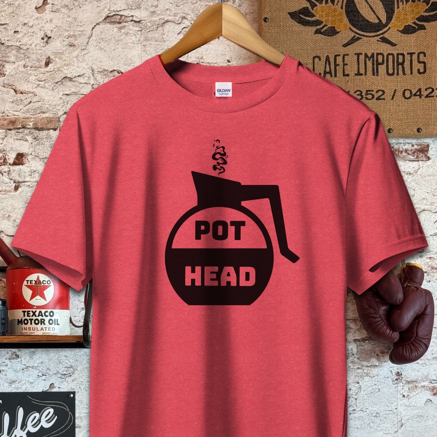 T-shirt / Heather Red / S Pot Head Coffee Shirt