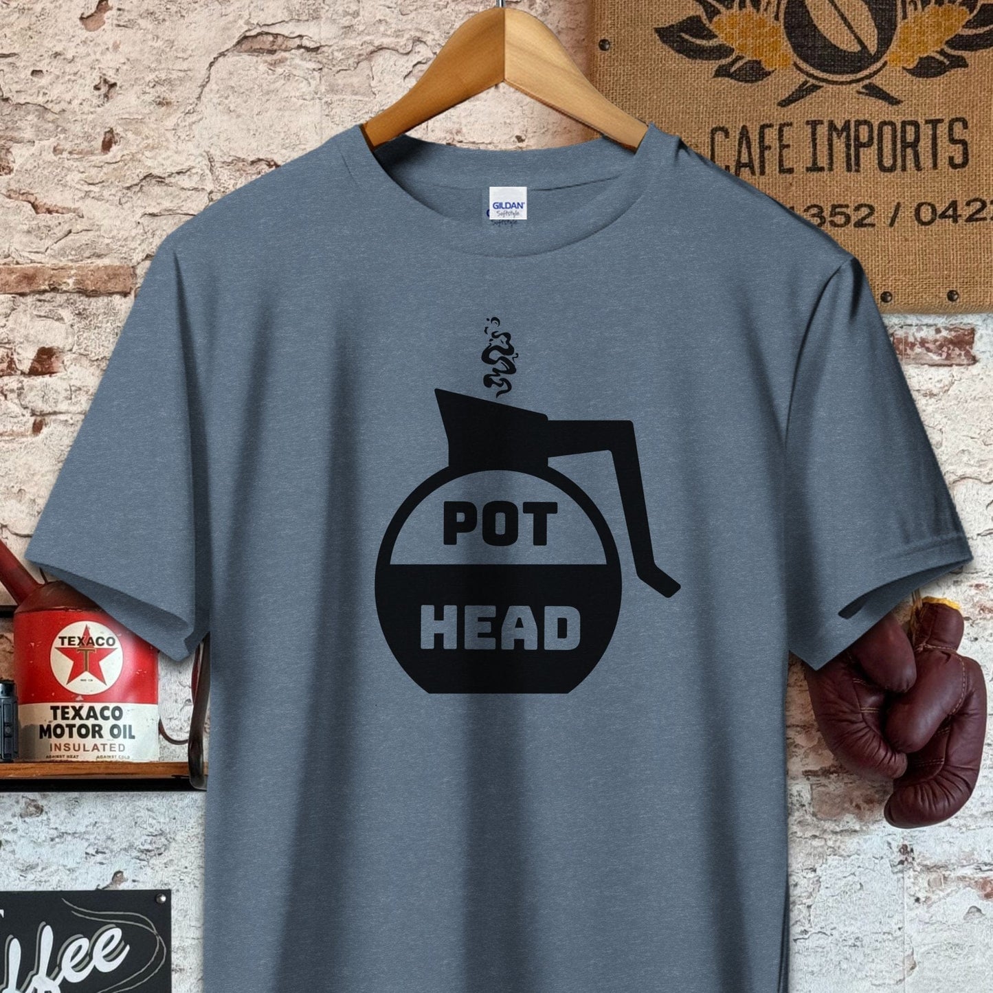 T-shirt / Navy Heather / S Pot Head Coffee Shirt