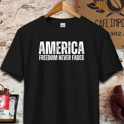 T-shirt / S / Black America Freedom Never Fades Shirt