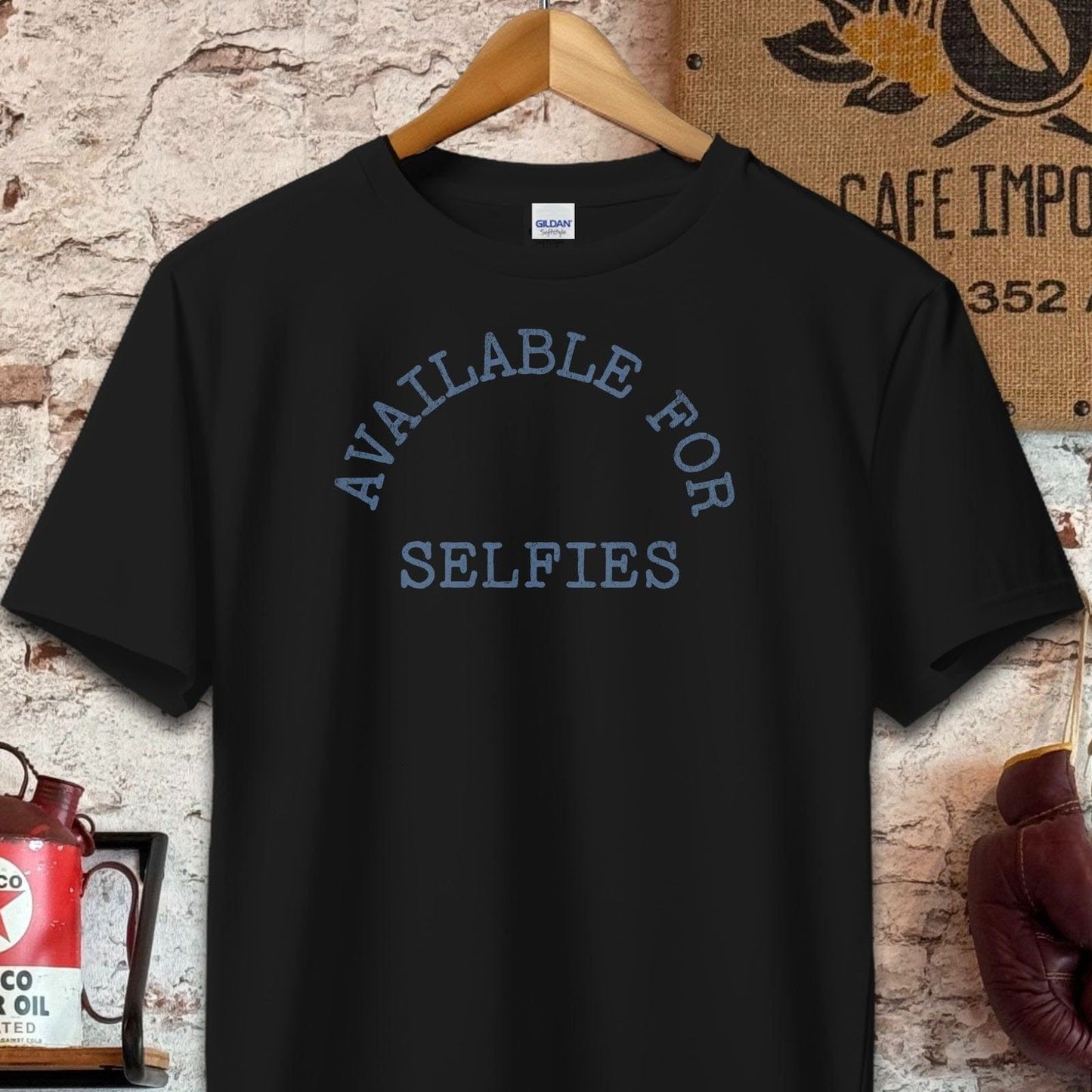 T-shirt / S / Black Available for Selfies T-Shirt