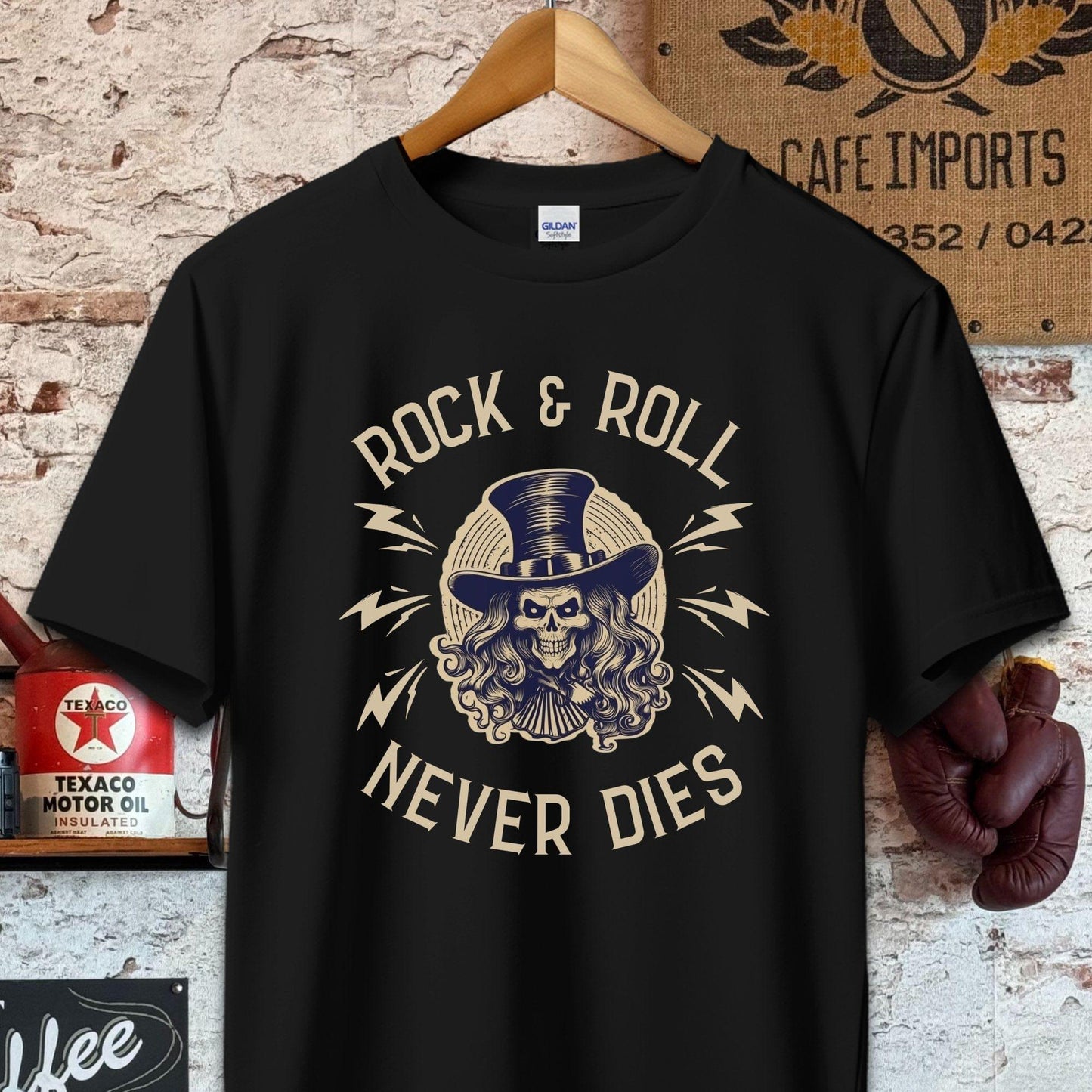 T-shirt / S / Black Rock And Roll Never Dies Shirt