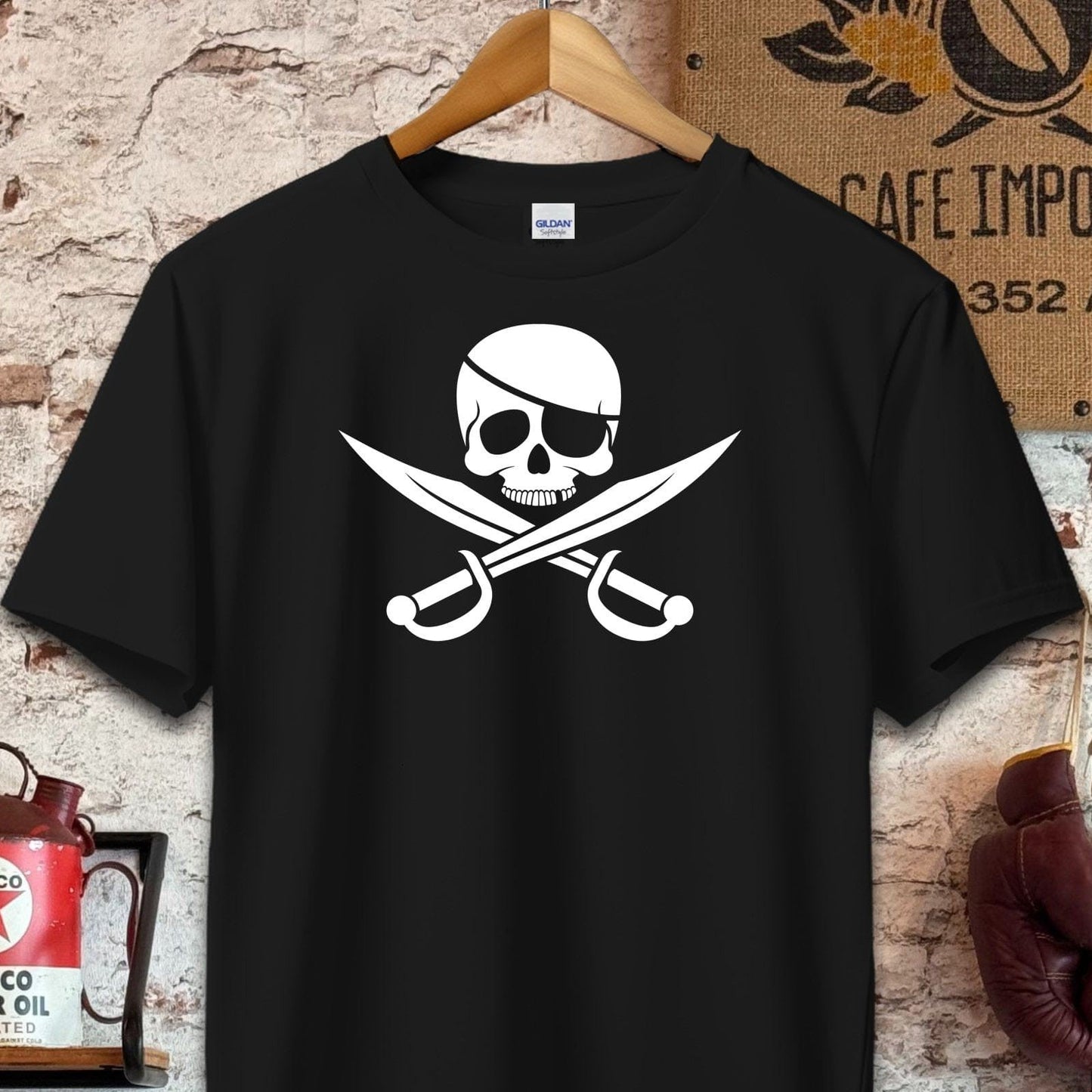 T-shirt / S / Black Skull and Crossbones Shirt