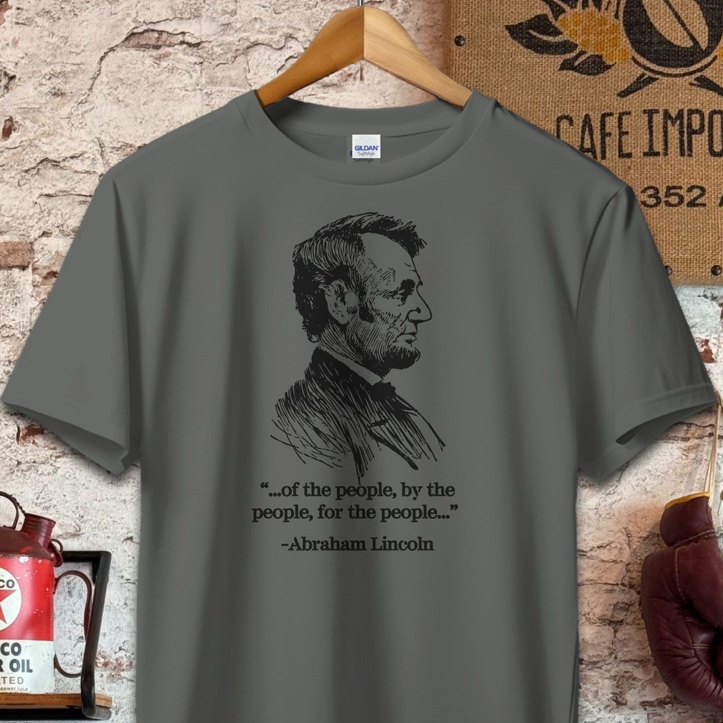 T-shirt / S / Charcoal Abraham Lincoln Of the People Quote Shirt