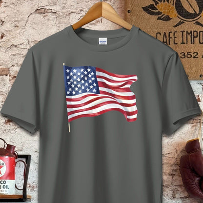 T-shirt / S / Charcoal American Flag Shirt