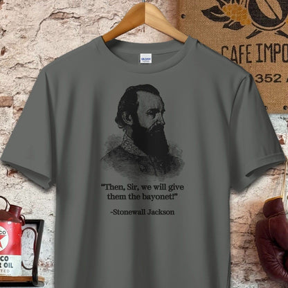 T-shirt / S / Charcoal Stonewall Jackson Give Them The Bayonet Quote Shirt