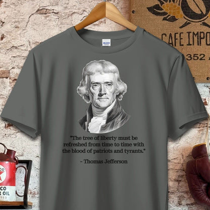 T-shirt / S / Charcoal Thomas Jefferson Tree of Liberty Quote Shirts