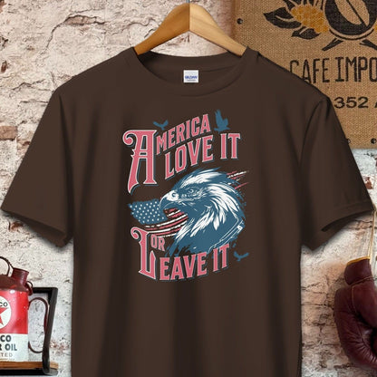 T-shirt / S / Dark Chocolate America Love It Or Leave It Shirt