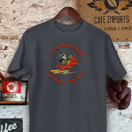 T-shirt / S / Dark Heather Join the Fight Support the USA Shirts