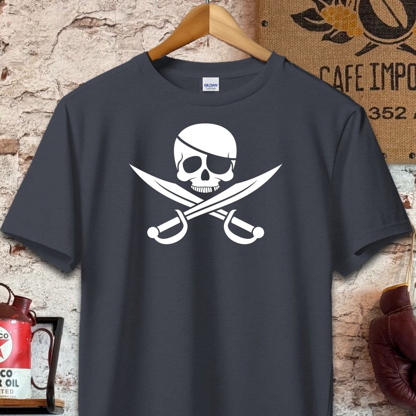 T-shirt / S / Dark Heather Skull and Crossbones Shirt