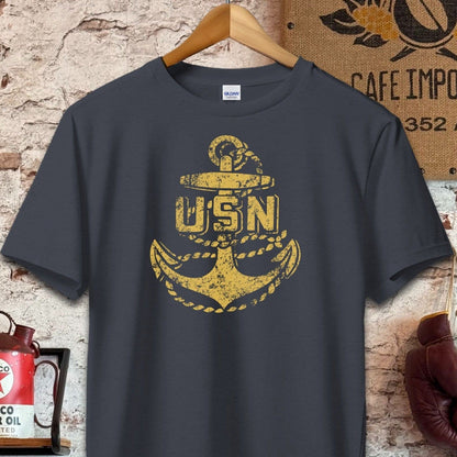 T-shirt / S / Dark Heather USN Anchor Shirt