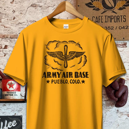 T-shirt / S / Gold Army Air Base Pueblo CO Shirt