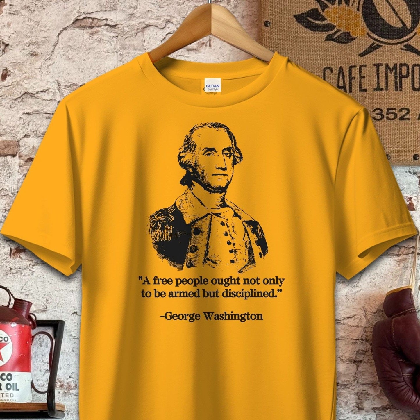 T-shirt / S / Gold George Washington A Free People Quote Shirt