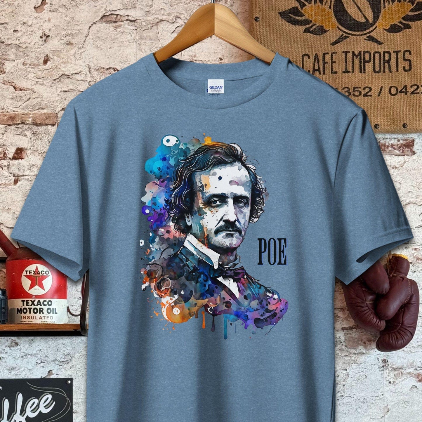 T-shirt / S / Heather Indigo Edgar Allan Poe Artistic Shirt