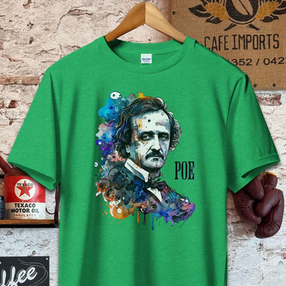 T-shirt / S / Heather Irish Green Edgar Allan Poe Artistic Shirt