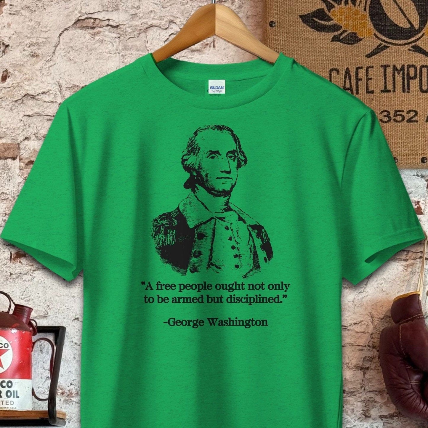 T-shirt / S / Heather Irish Green George Washington A Free People Quote Shirt