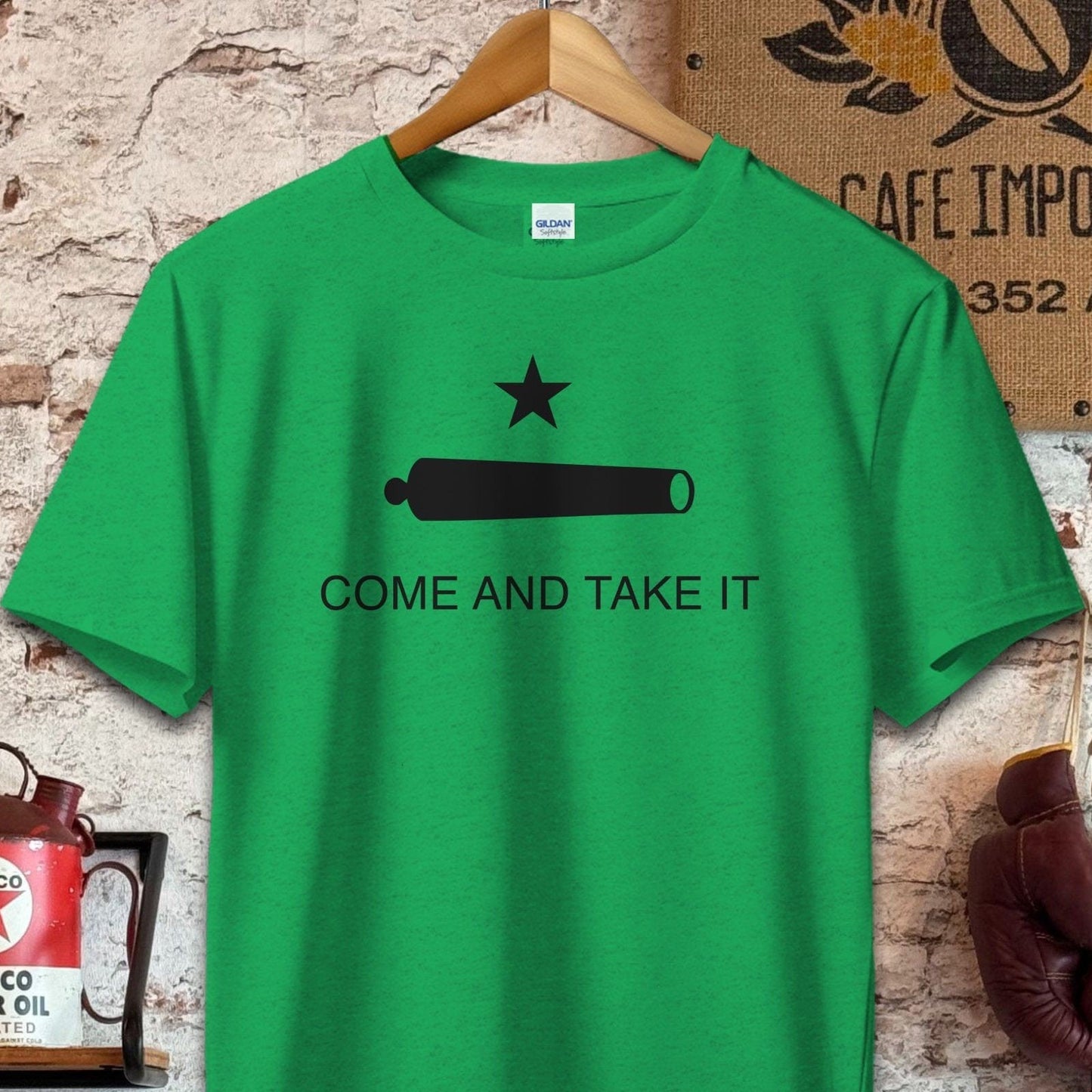 T-shirt / S / Heather Irish Green Gonzalez Flag - Come And Take It Shirt