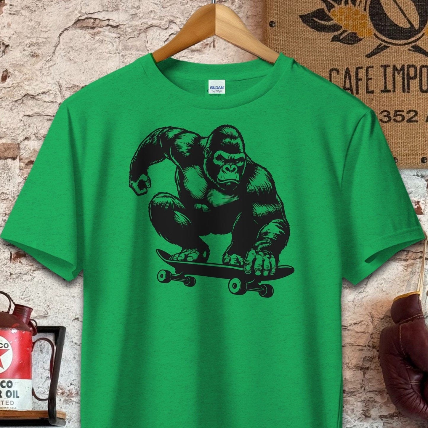 T-shirt / S / Heather Irish Green Gorilla Skateboarding Shirt