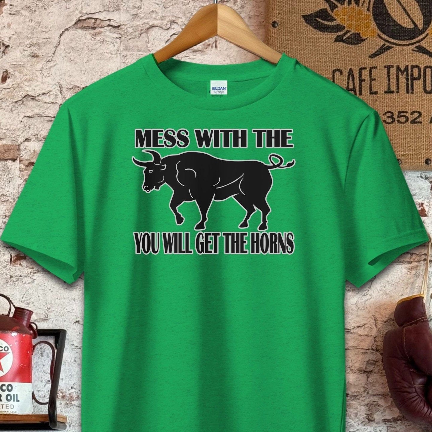 T-shirt / S / Heather Irish Green Mess With The Bull T-Shirt