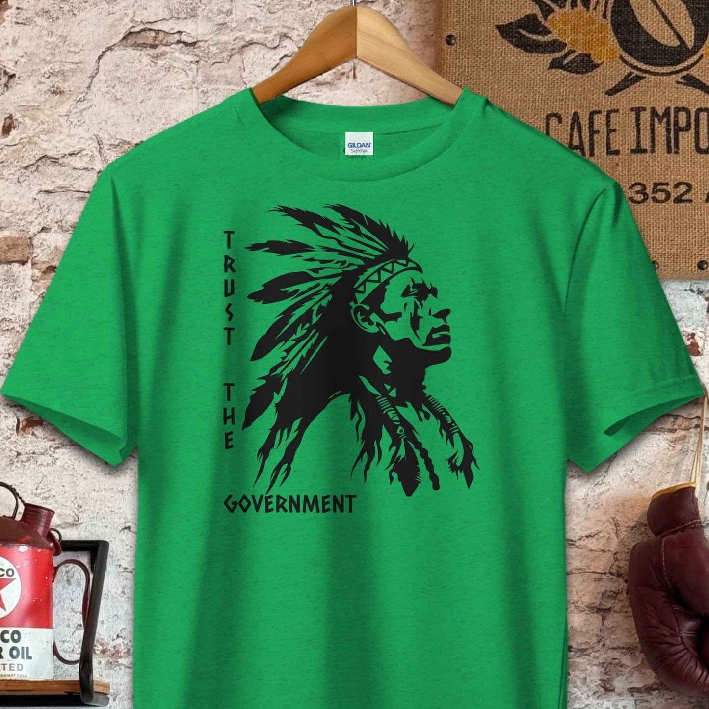 T-shirt / S / Heather Irish Green Trust The Government Native Shirt