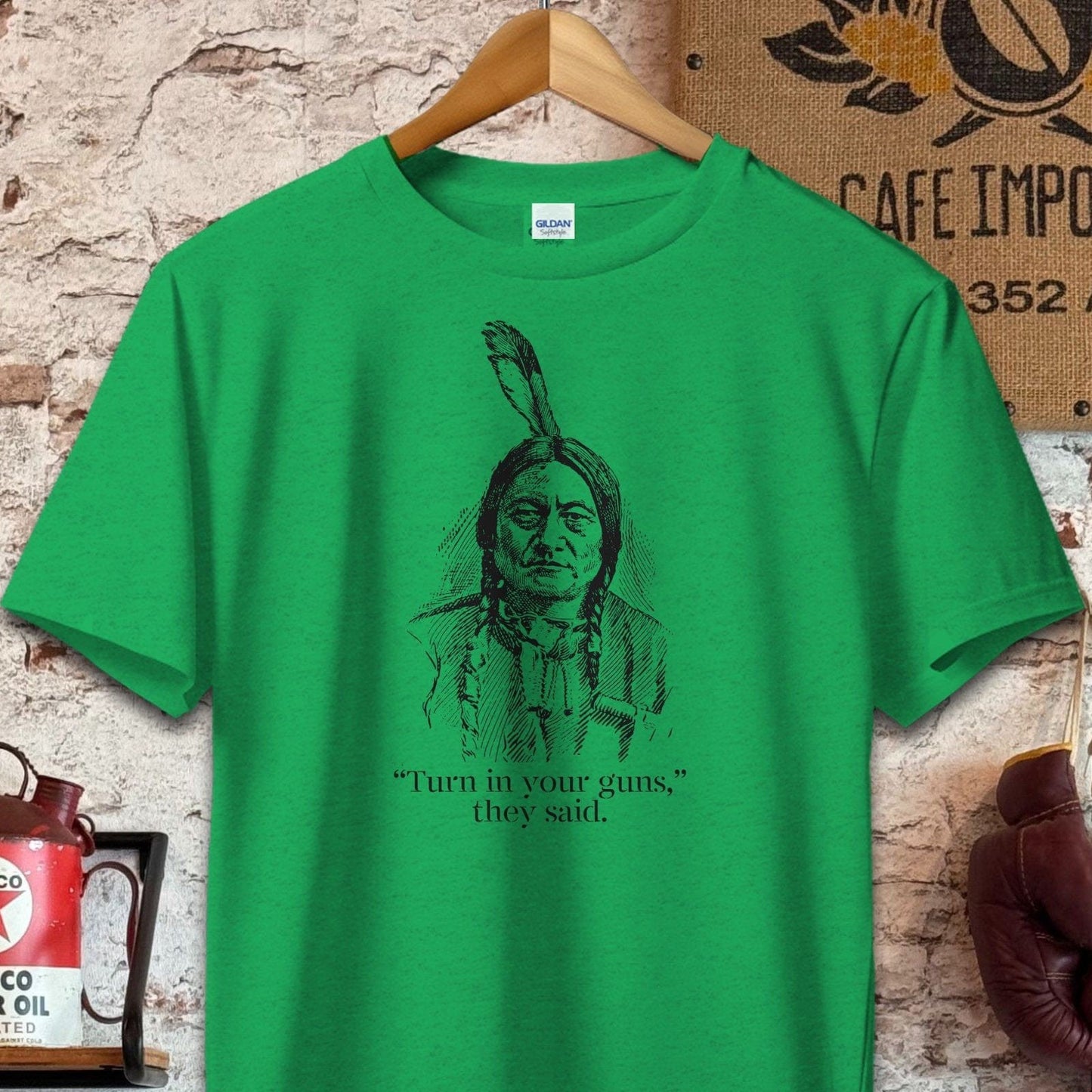 T-shirt / S / Heather Irish Green Turn in your guns they said Shirt