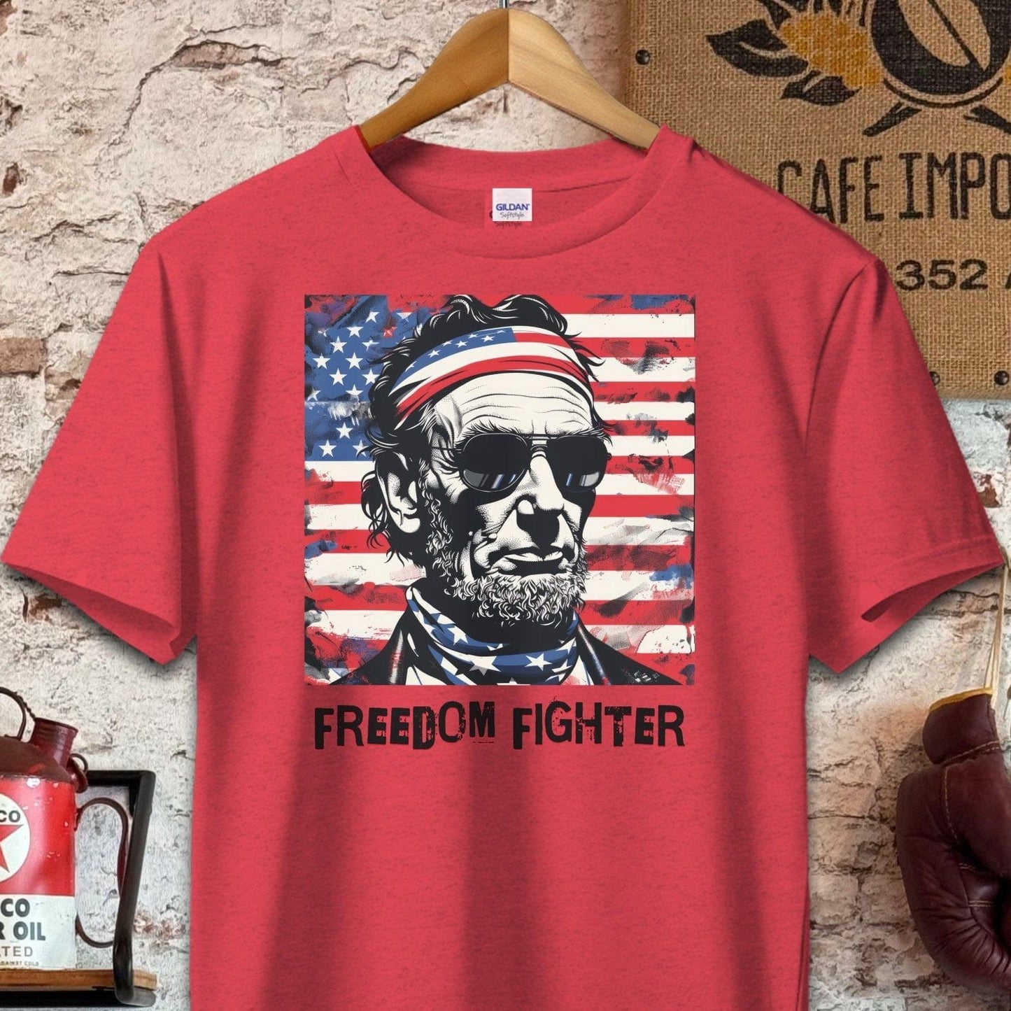 T-shirt / S / Heather Red Abraham Lincoln Freedom Fighter Shirt