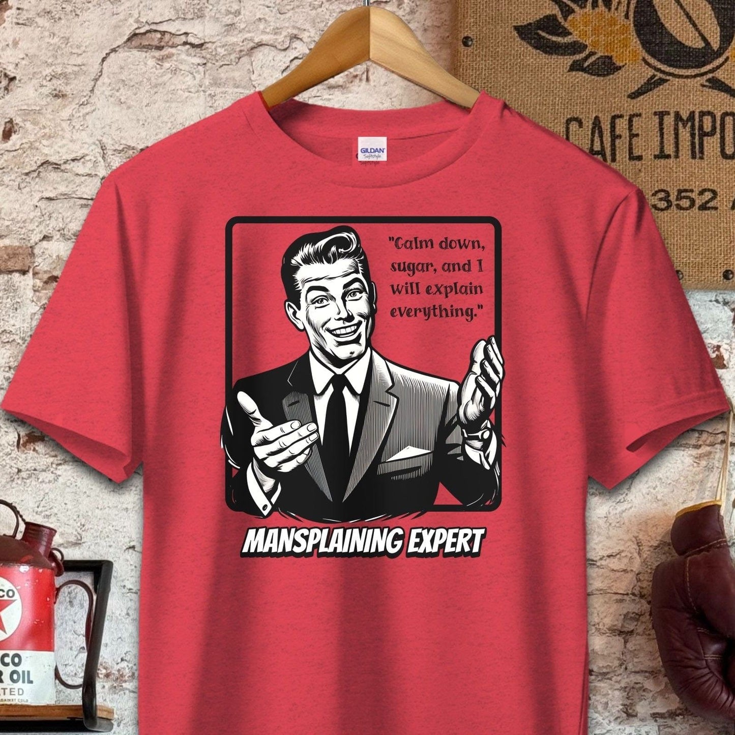 T-shirt / S / Heather Red Calm Down Sugar - Mansplaining Expert Shirt