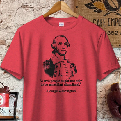 T-shirt / S / Heather Red George Washington A Free People Quote Shirt