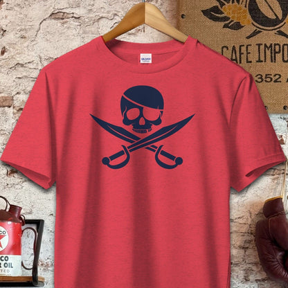 T-shirt / S / Heather Red Skull and Crossbones Shirt