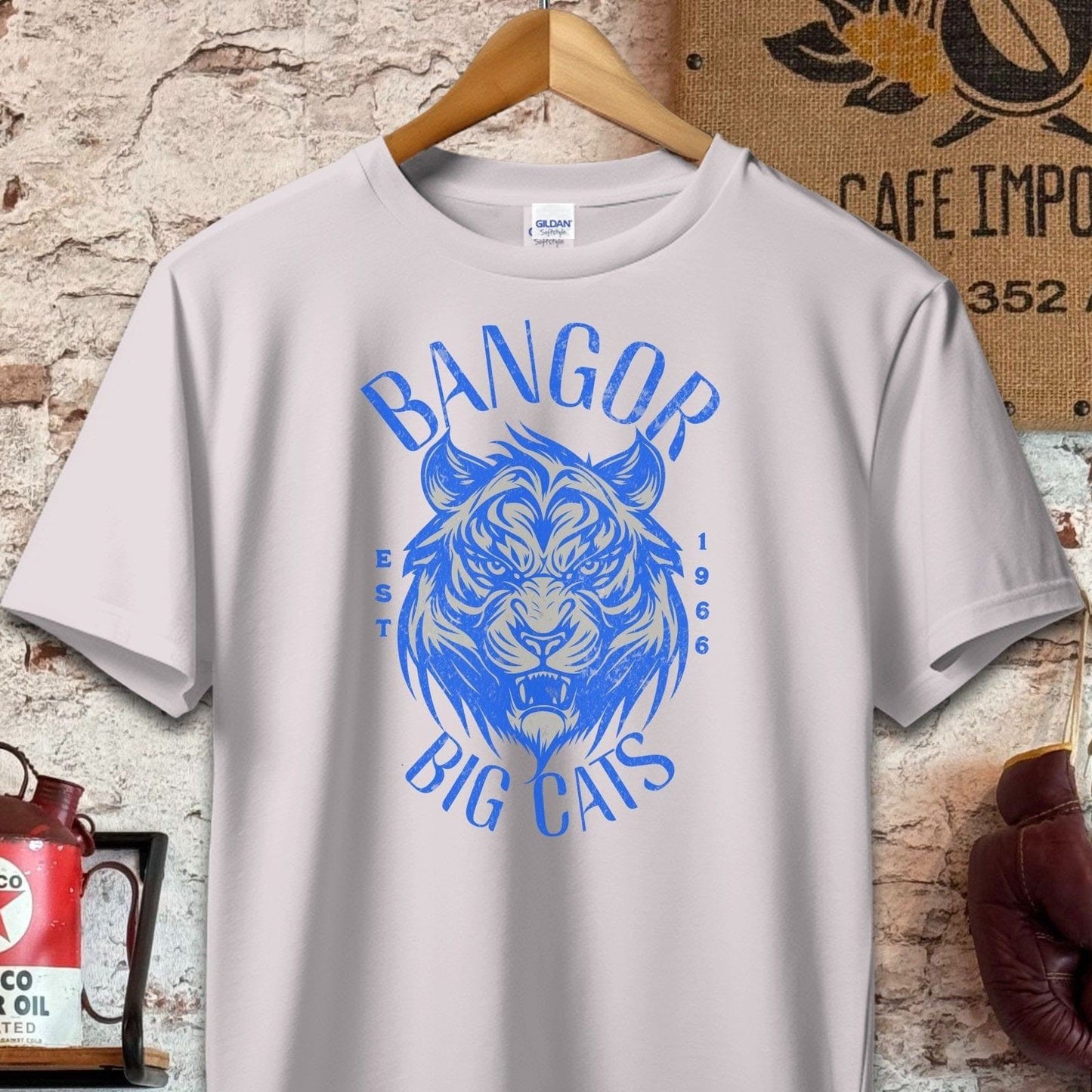 T-shirt / S / Ice Grey Bangor Big Cats Vintage Style Shirt