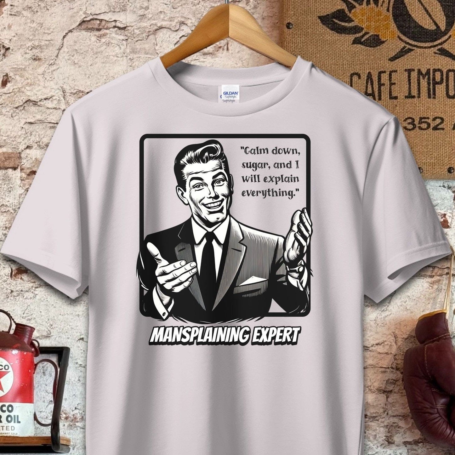 T-shirt / S / Ice Grey Calm Down Sugar - Mansplaining Expert Shirt