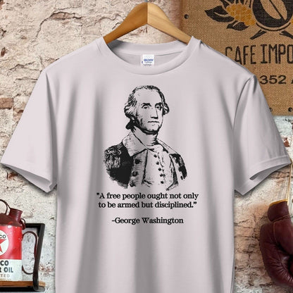 T-shirt / S / Ice Grey George Washington A Free People Quote Shirt