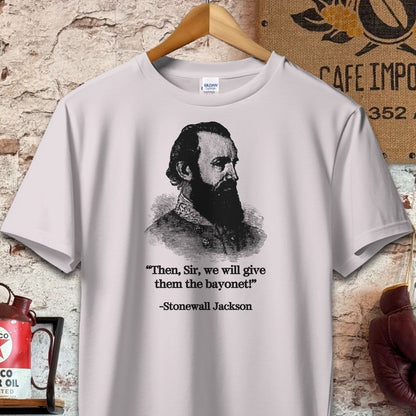 T-shirt / S / Ice Grey Stonewall Jackson Give Them The Bayonet Quote Shirt