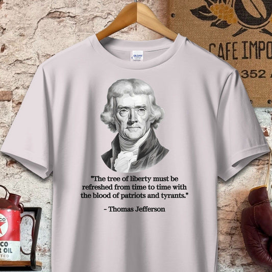 T-shirt / S / Ice Grey Thomas Jefferson Tree of Liberty Quote Shirts