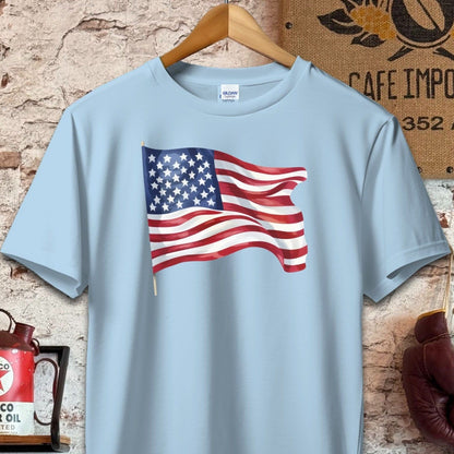 T-shirt / S / Light Blue American Flag Shirt