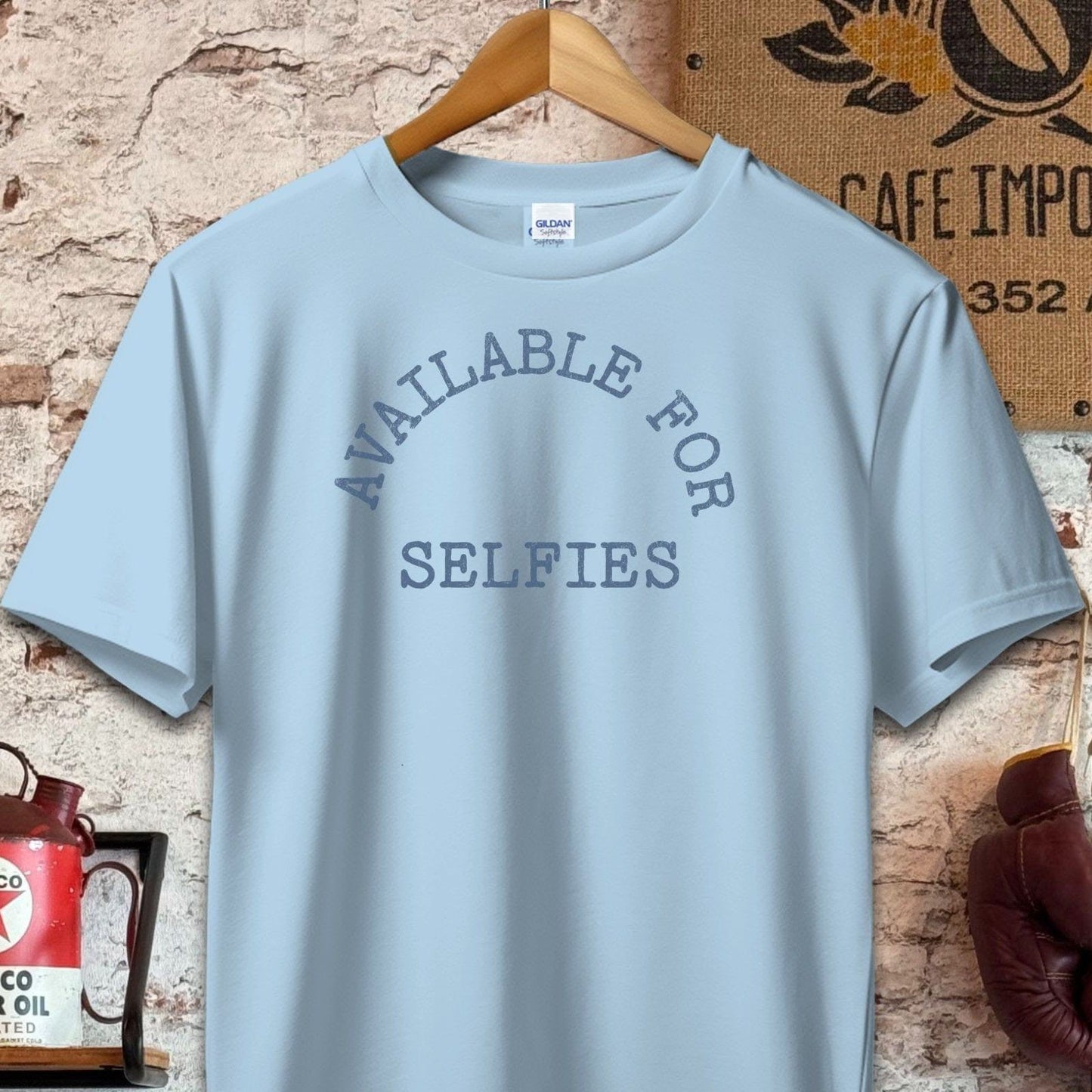 T-shirt / S / Light Blue Available for Selfies T-Shirt