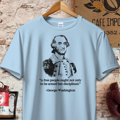 T-shirt / S / Light Blue George Washington A Free People Quote Shirt