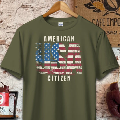 T-shirt / S / Military Green American USA Citizen Shirt