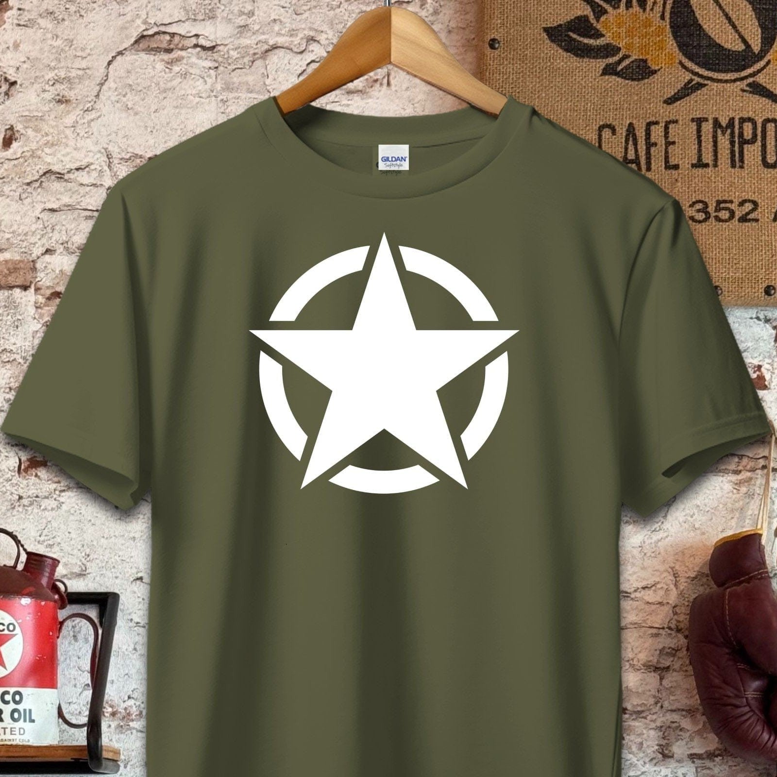 T-shirt / S / Military Green Army Star Shirt