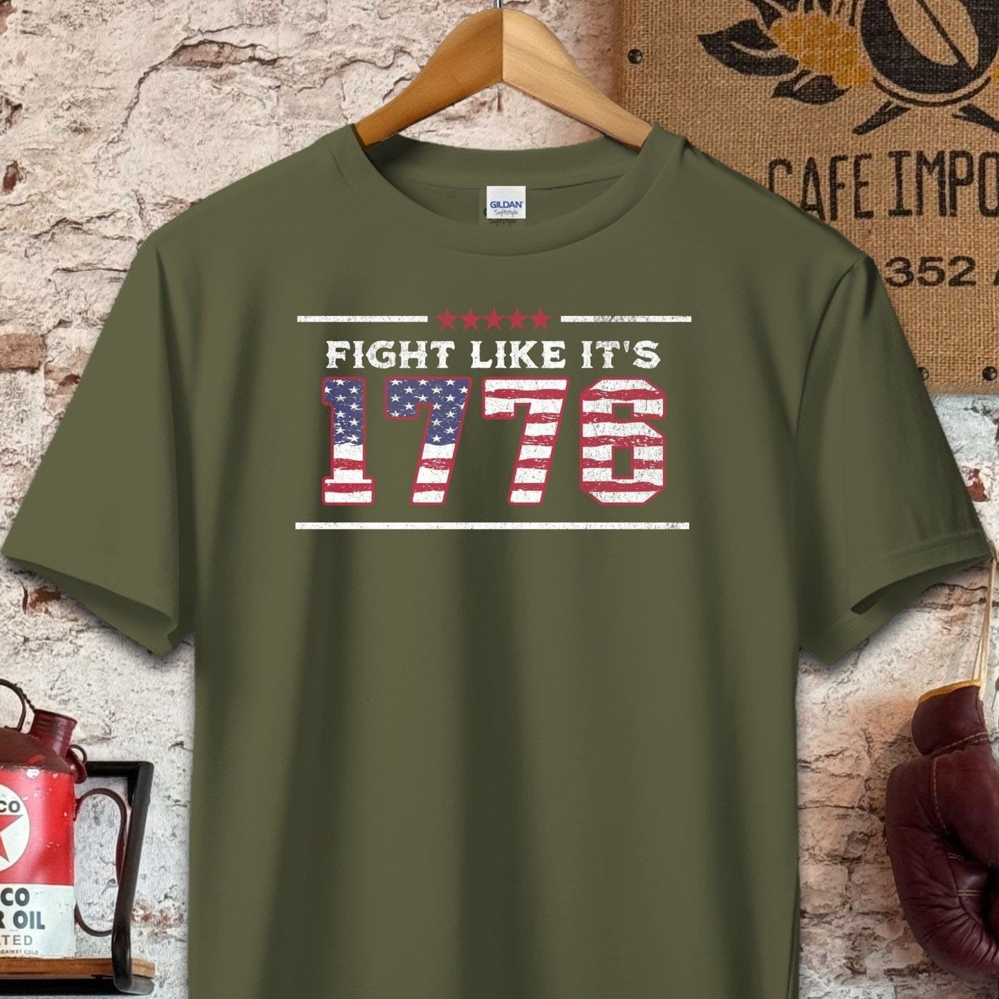 T-shirt / S / Military Green Fight Like It's 1776 Patriotic Shirt