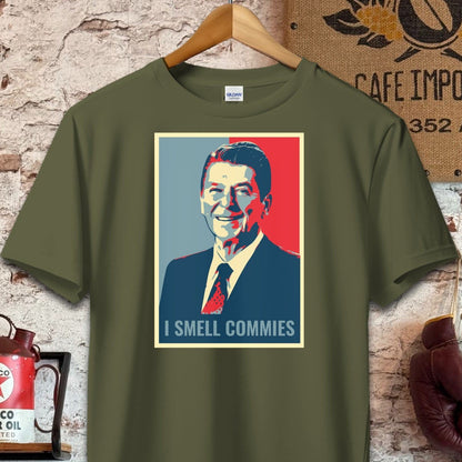 T-shirt / S / Military Green Reagan I Smell Commies Shirt