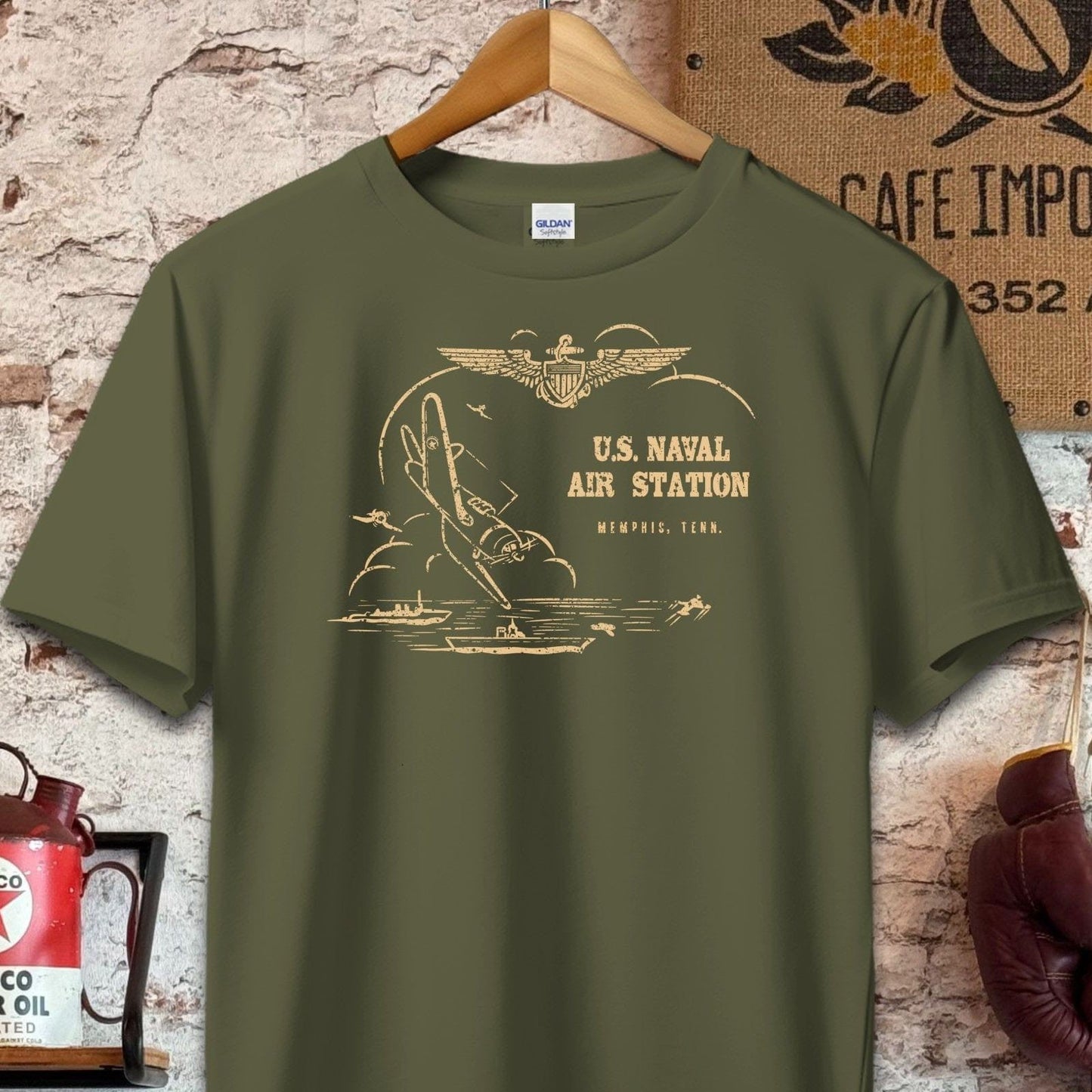 T-shirt / S / Military Green U.S. Naval Air Station Shirt