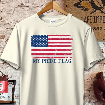 T-shirt / S / Natural My Pride Flag American Flag Shirt