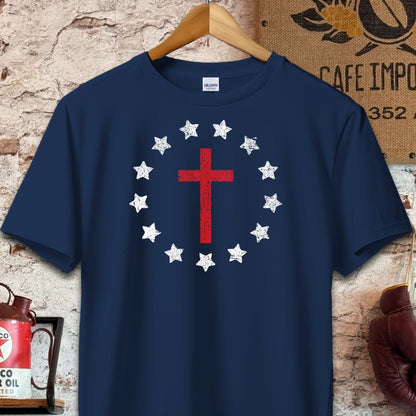 T-shirt / S / Navy Cross Surrounded by Stars Shirt