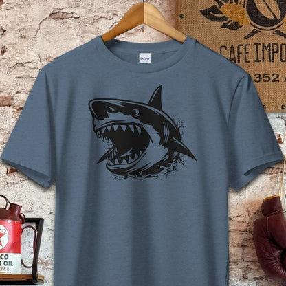 T-shirt / S / Navy Heather Ferocious Shark Shirt