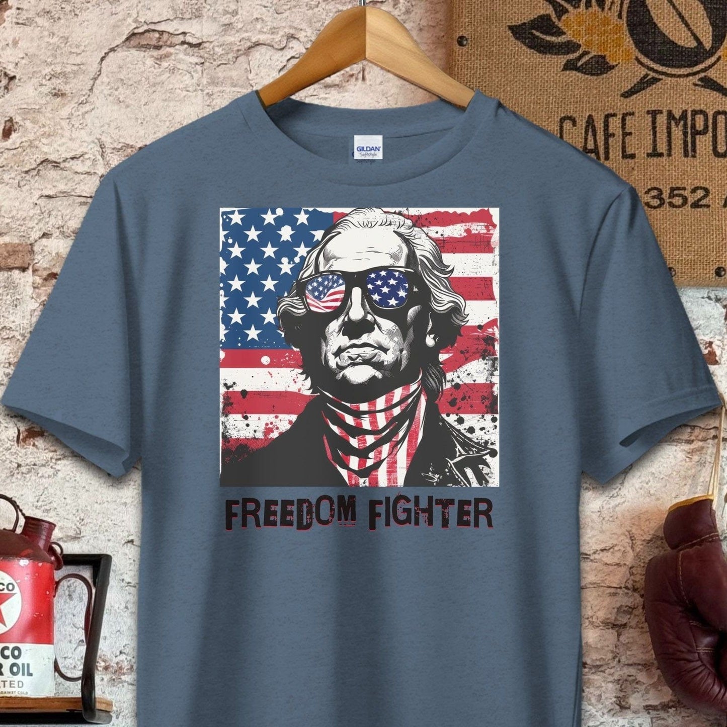 T-shirt / S / Navy Heather George Washington Freedom Fighter Shirt