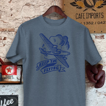 T-shirt / S / Navy Heather Keep 'Em Flying Shirts